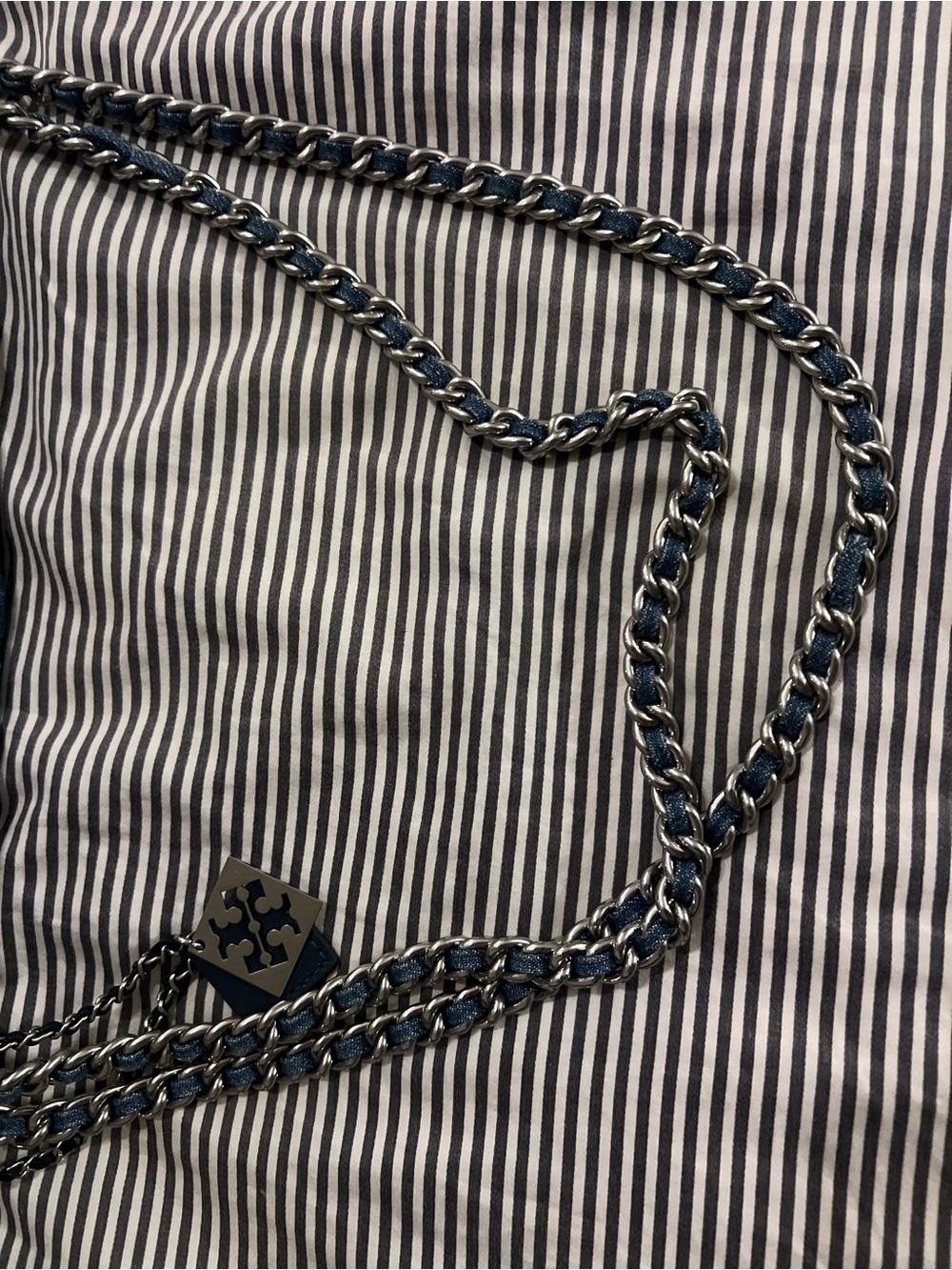 Tory Burch Fleming Denim Hobo Shoulder Bag - Picture 12 of 12